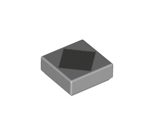 LEGO Medium Stone Gray Tile 1 x 1 with Gray Diamond Square with Groove (3070 / 79884)