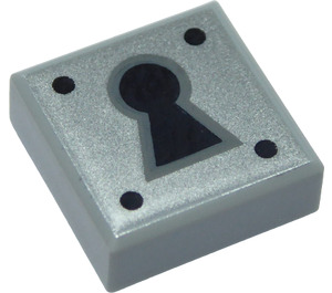 LEGO Medium Stone Gray Tile 1 x 1 with Key Hole with Groove (16827 / 47609)