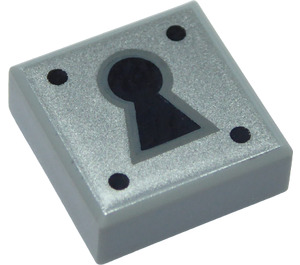LEGO Medium Stone Gray Tile 1 x 1 with Key Hole with Groove (3070)