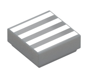 LEGO Medium Stone Gray Tile 1 x 1 with Lines with Groove (3070 / 66171)