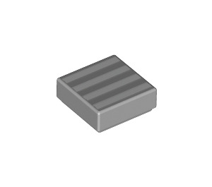LEGO Gris pierre moyen Tuile 1 x 1 avec Lines avec rainure (3070 / 66171)