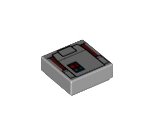 LEGO Gris pierre moyen Tuile 1 x 1 avec Panneau avec rainure (3070 / 78738)
