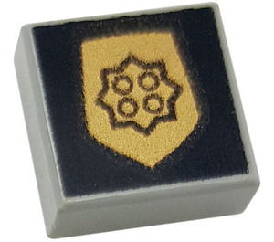 LEGO Medium Stone Gray Tile 1 x 1 with Police Badge with Groove (46092)