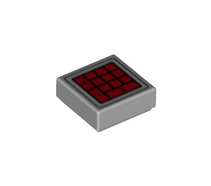 LEGO Medium Stone Gray Tile 1 x 1 with Red Buttons with Groove (3070 / 29310)