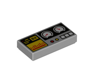 LEGO Gris pierre moyen Tuile 1 x 2 avec Control Panneau avec Jaune Screen avec rainure (3069 / 73779)