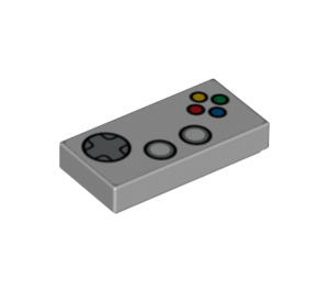 LEGO Medium Stone Gray Tile 1 x 2 with Game Controller with Groove (3069 / 18327)