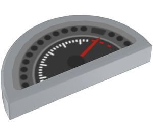 LEGO Střední kamenná šedá Dlaždice 1 x 2 s Polovina Kruh s Speedometer Samolepka (1748)