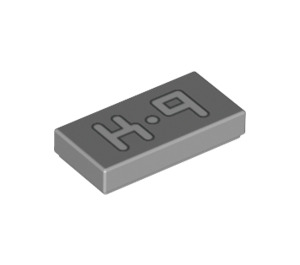 LEGO Gris pierre moyen Tuile 1 x 2 avec K-9 avec rainure (3069 / 23811)