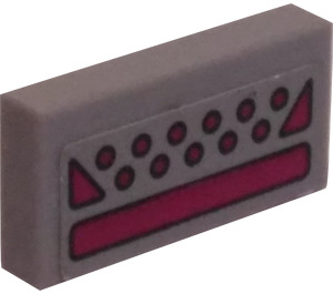 LEGO Gris pierre moyen Tuile 1 x 2 avec Kraang's Skiff Control Panneau Autocollant avec rainure (3069)