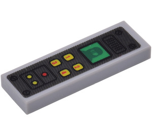 LEGO Mittleres Steingrau Fliese 1 x 3 mit Control Panel, Buttons & Screen Aufkleber (63864)