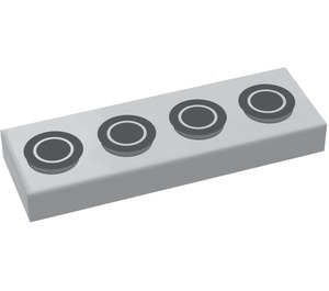 LEGO Medium Stone Gray Tile 1 x 3 with Engine Cylinders Sticker (63864)
