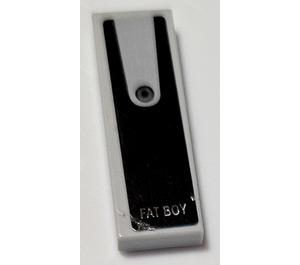 LEGO Medium Stone Gray Tile 1 x 3 with 'FAT BOY' and Black and Gray Circle Sticker (63864)