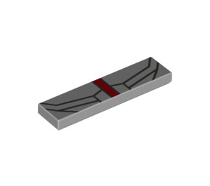 LEGO Medium Stone Gray Tile 1 x 4 with Cyborg Breast Plate (2431 / 36734)