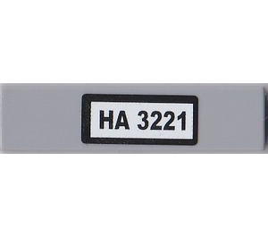 LEGO Medium Stone Gray Tile 1 x 4 with HA 3221 Sticker (2431)