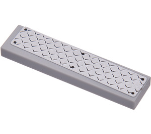 LEGO Medium Stone Gray Tile 1 x 4 with Silver Tread Sticker (2431)
