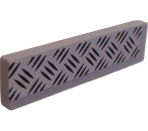 LEGO Medium Stone Gray Tile 1 x 4 with Tread Plate Sticker (2431)