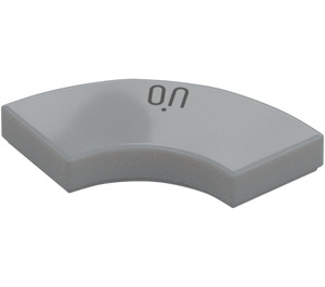 LEGO Medium Stone Gray Tile 2 x 2 Curved Corner with ‘ON’ (27925)