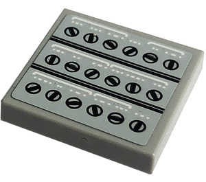 LEGO Gris pierre moyen Tuile 2 x 2 Inversé avec Buttons Autocollant (11203)