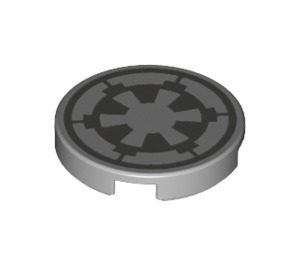 LEGO Gris pierre moyen Tuile 2 x 2 Rond avec Star Wars Imperial logo avec porte-goujon inférieur (14769 / 80306)