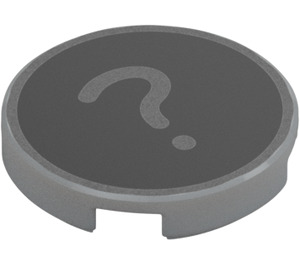 LEGO Medium Stone Gray Tile 2 x 2 Round with '?' Typewriter Key with Bottom Stud Holder (14769 / 79408)