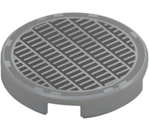 LEGO Medium Stone Gray Tile 2 x 2 Round with Vent Design with Bottom Stud Holder (14769 / 49039)