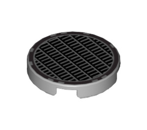 LEGO Medium Stone Gray Tile 2 x 2 Round with Vent Design with "X" Bottom (49039 / 84224)