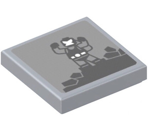 LEGO Medium Stone Gray Tile 2 x 2 with Bane Sticker with Groove (3068)