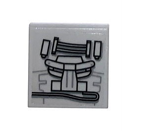 LEGO Medium Stone Gray Tile 2 x 2 with Circuitry 8017 Sticker with Groove (3068)