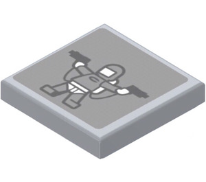 LEGO Medium Stone Gray Tile 2 x 2 with Condiment King Character Sticker with Groove (3068)