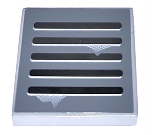 LEGO Medium Stone Gray Tile 2 x 2 with Damaged Vents (Design One) Sticker with Groove (3068)