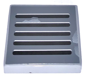 LEGO Medium Stone Gray Tile 2 x 2 with Damaged Vents (Design Two) Sticker with Groove (3068)