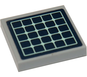LEGO Medium Steengrijs Tegel 2 x 2 met Dark Blauw Solar Paneel Sticker met groef (3068)