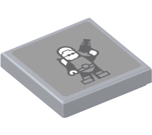 LEGO Medium Stone Gray Tile 2 x 2 with Mr Freeze Sticker with Groove (3068)