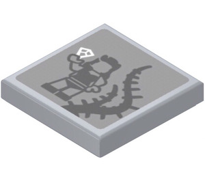 LEGO Medium Stone Gray Tile 2 x 2 with Poison Ivy Character and Diamond Sticker with Groove (3068)