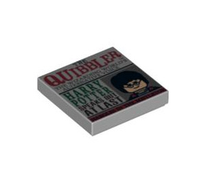 LEGO Medium Stone Gray Tile 2 x 2 with "The Quibbler" with Groove (3068 / 92768)