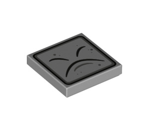 LEGO Medium Stone Gray Tile 2 x 2 with Thwimp Face with Groove (3068 / 76897)