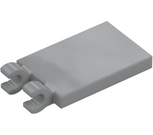 LEGO Grigio pietra medio Piastrella 2 x 3 con Orizzontale Clips (Clip 'O' spesse aperte) (30350 / 65886)