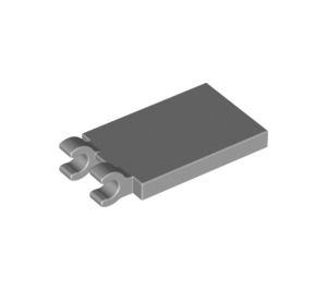 LEGO Medium Stone Gray Tile 2 x 3 with Horizontal Clips (Thick Open 'O' Clips) (30350 / 65886)