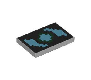 LEGO Medium Stone Gray Tile 2 x 3 with Minecraft Shield Pixels (26603 / 106287)