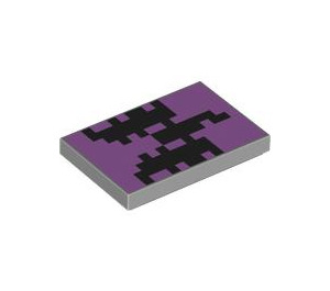 LEGO Grigio pietra medio Piastrella 2 x 3 con Viola e Nero Pixel (26603 / 102481)