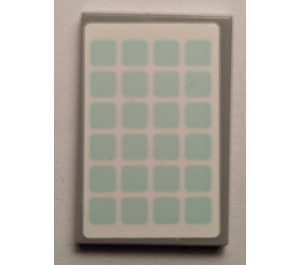 LEGO Medium Stone Gray Tile 2 x 3 with Solar Panel with blue Squares Sticker (26603)