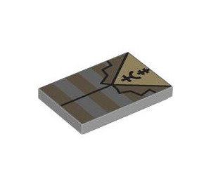 LEGO Medium Stone Gray Tile 2 x 3 with Striped Top (26603 / 107509)