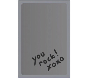LEGO Medium Stone Gray Tile 2 x 3 with ‘you rock! xoxo’ Sticker (26603)