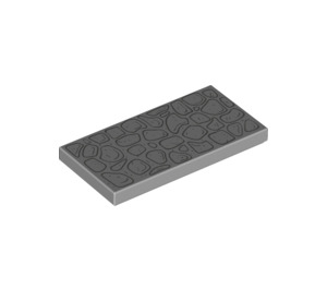 LEGO Keskitumma kivenharmaa Laatta 2 x 4 jossa Cobblestone Pavement (39849 / 87079)