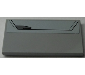LEGO Medium Stone Gray Tile 2 x 4 with Gray Areas, Black Lines (Right) Sticker (87079)