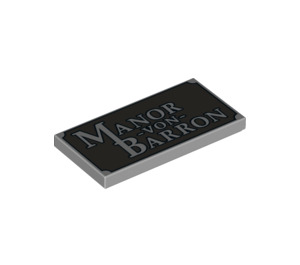 LEGO Medium Stone Gray Tile 2 x 4 with Manor Von Barron (68417 / 82575)