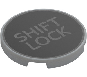 LEGO Medium Stone Gray Tile 3 x 3 Round with 'SHIFT LOCK' Typewriter Key (67095 / 79411)