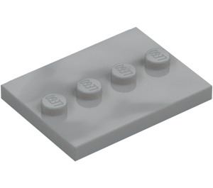 LEGO Gris piedra medio Plana 3 x 4 con Cuatro Espigas (17836 / 88646)