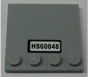 LEGO Gris pierre moyen Tuile 4 x 4 avec Goujons sur Bord avec 'HS60048' Autocollant (6179)