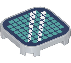 LEGO Medium Stone Gray Tile 4 x 4 x 0.7 Rounded with Solar Panel Sticker (68869)